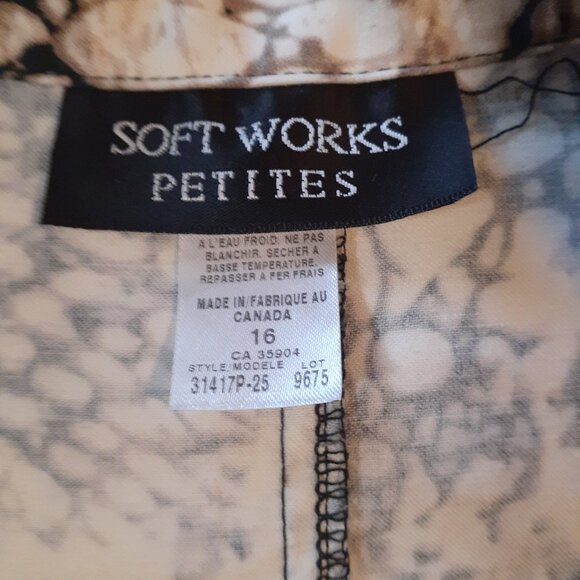 Soft Works Petite Blazer Size 16 Black and Taupe - Picture 2 of 7